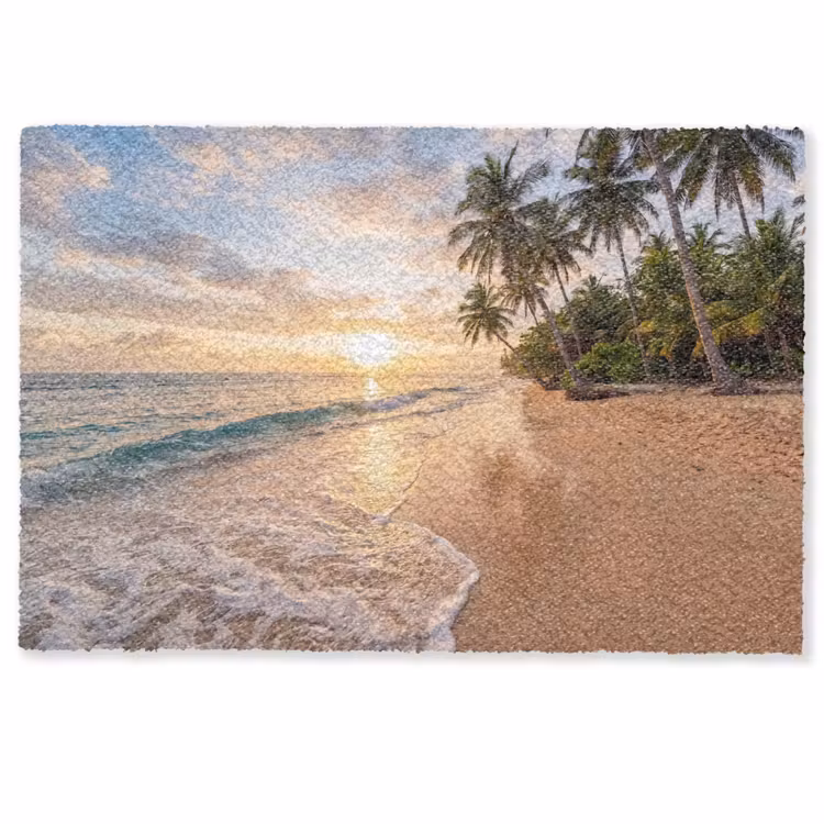 Strand - Zonsondergang - Tropisch - Natuur - Goud Deurmat klein -zkaufland3d