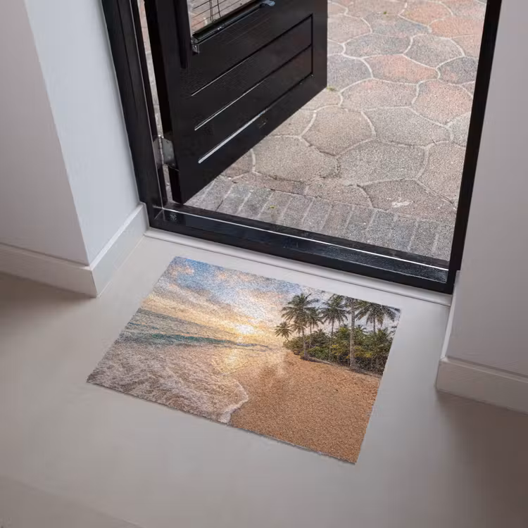 Strand - Zonsondergang - Tropisch - Natuur - Goud Deurmat klein -sfeer5