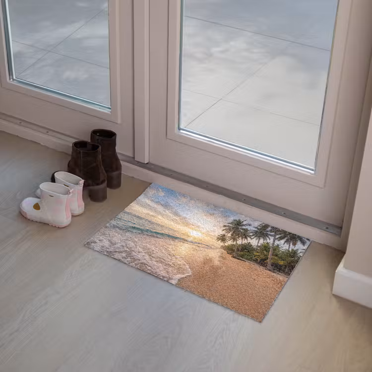Strand - Zonsondergang - Tropisch - Natuur - Goud Deurmat klein -sfeer3