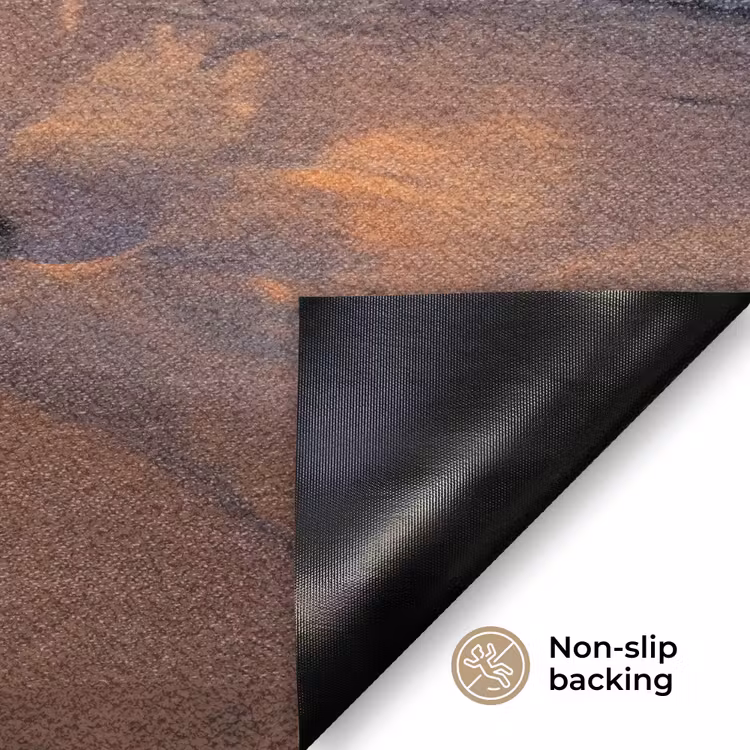 Strand - Zonsondergang - Golven - Natuur - Oranje Deurmat klein -antislip_EN