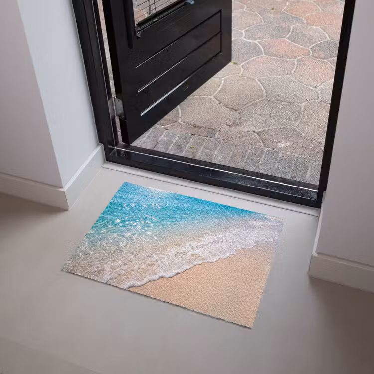 Strand - Water - Natuur - Blauw - Beige Deurmat klein -sfeer5