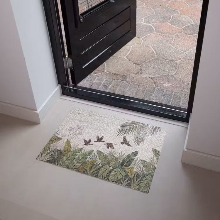 Vogel - Vliegend - Tropisch - Mozaïek - Groen Deurmat klein -sfeer5