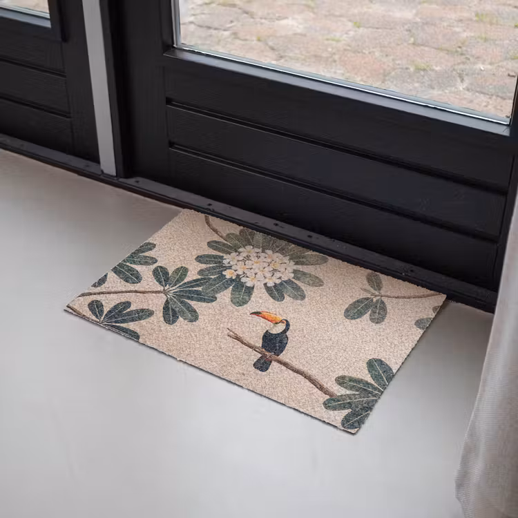 Vogel - Mozaïek - Tropisch - Natuur - Kleurrijk Deurmat klein -sfeer2