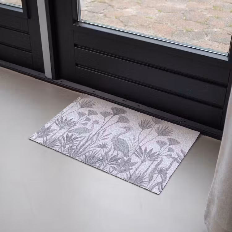 Vogel - Tropisch - Illustratie - Blauwgrijs - Natuur Deurmat klein -sfeer2