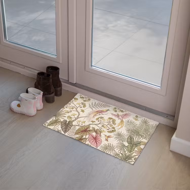 Vogels - Tropisch - Botanisch - Roze Deurmat klein -sfeer3
