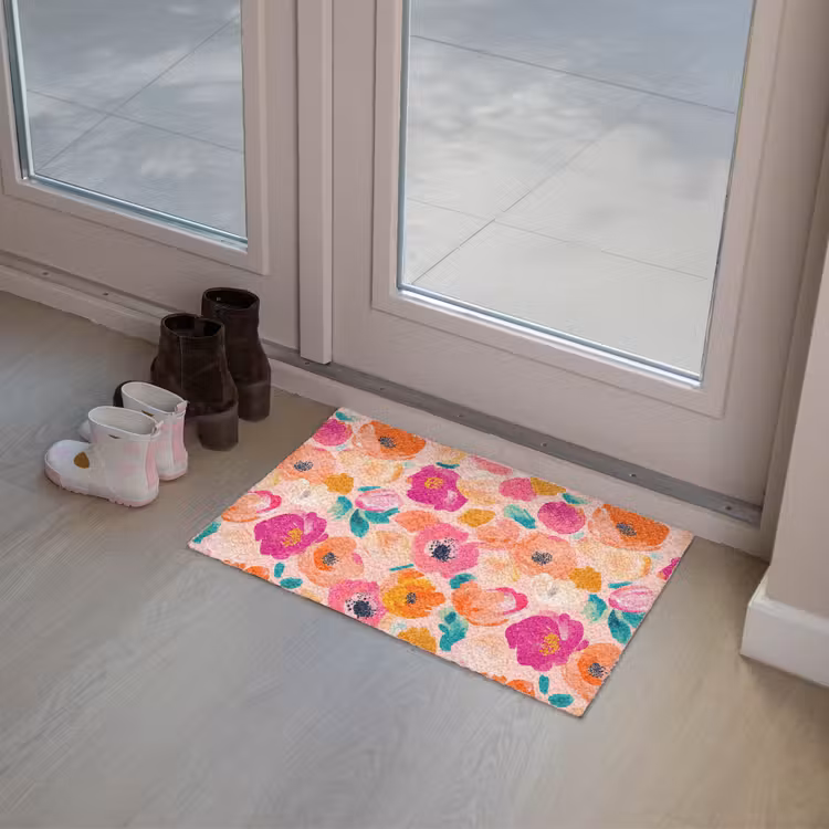 Bloesems - Vrolijk - Kleurrijk Deurmat klein 898 -sfeer3
