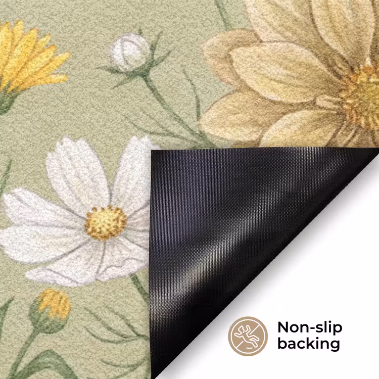 Botanisch - Bloemen - Kleurrijk Deurmat klein -antislip_EN