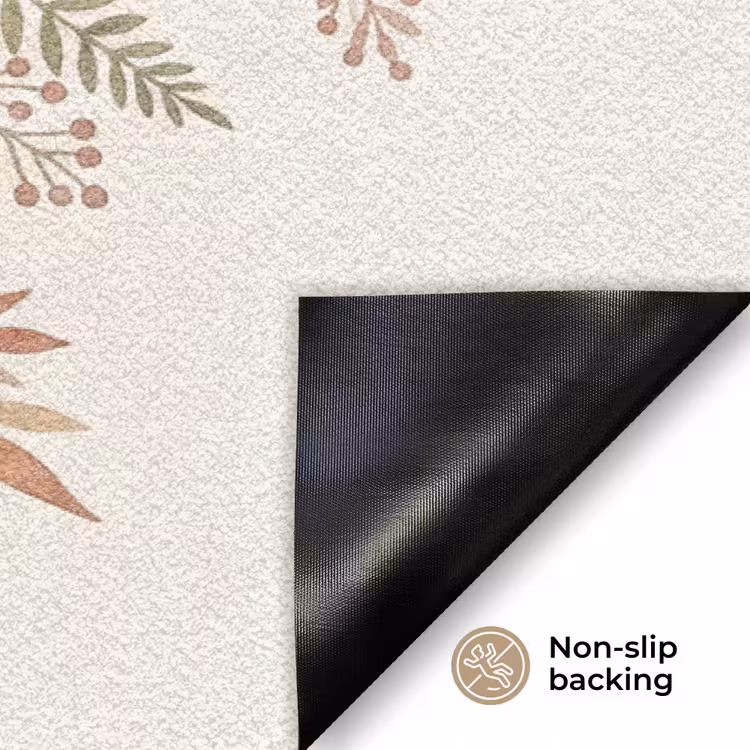 Botanisch - Aquarel - Kleurrijk Deurmat klein -antislip_EN