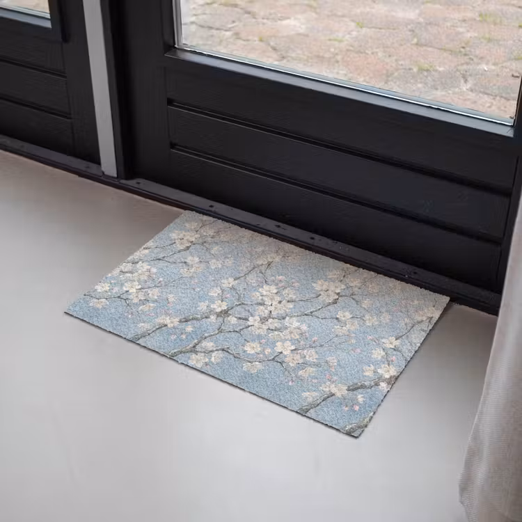 Takken - Kersenbloesem - Blauw Deurmat klein -sfeer2