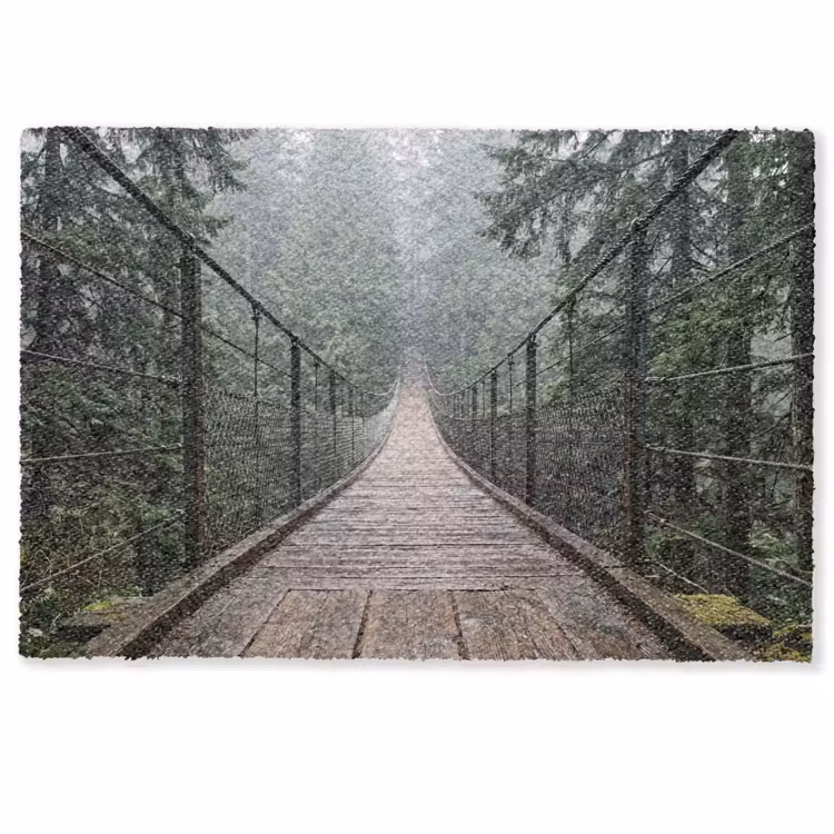 Brug - Bos - Mist - Natuur Deurmat klein -zkaufland3d
