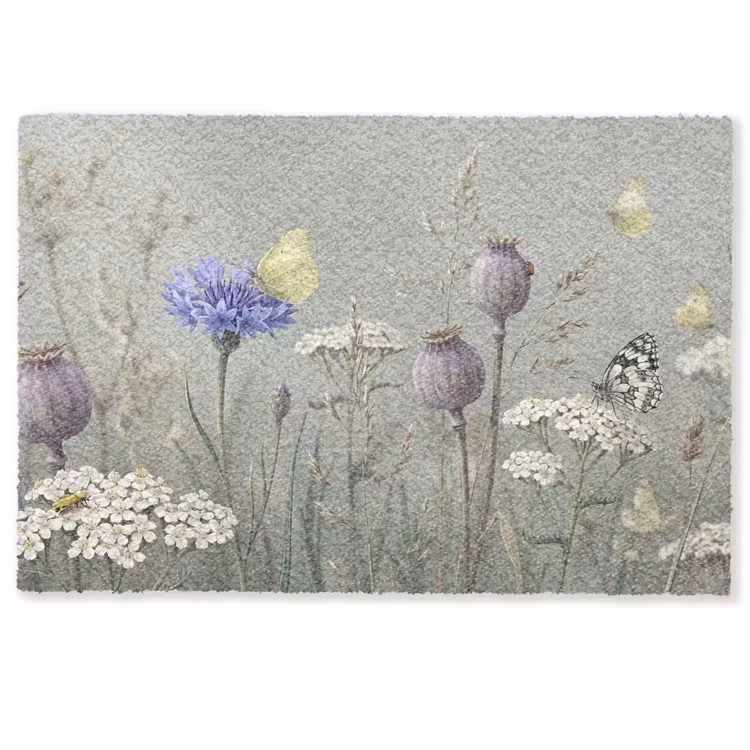 Vlinders - Wildbloemen - Illustratie - Kleurrijk Deurmat klein -zkaufland3d