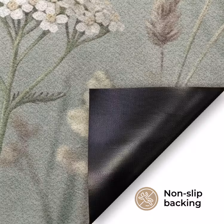Vlinders - Wildbloemen - Illustratie - Kleurrijk Deurmat klein -antislip_EN