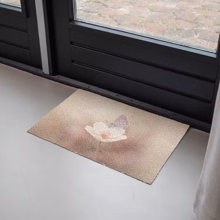 Vlinder - Bloem - Blauw Deurmat klein -sfeer2