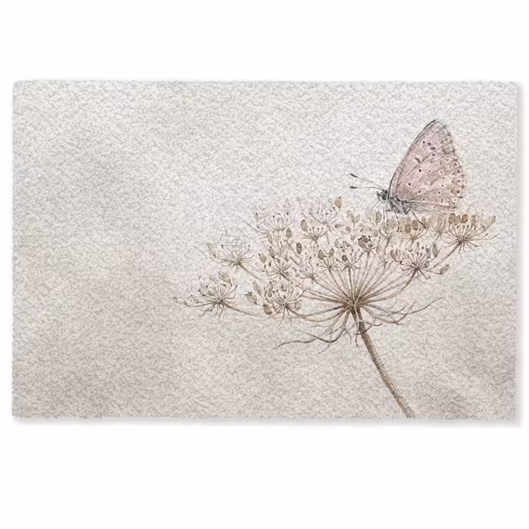 Vlinder - Bloem -Natuur - Beige Deurmat klein -zkaufland3d