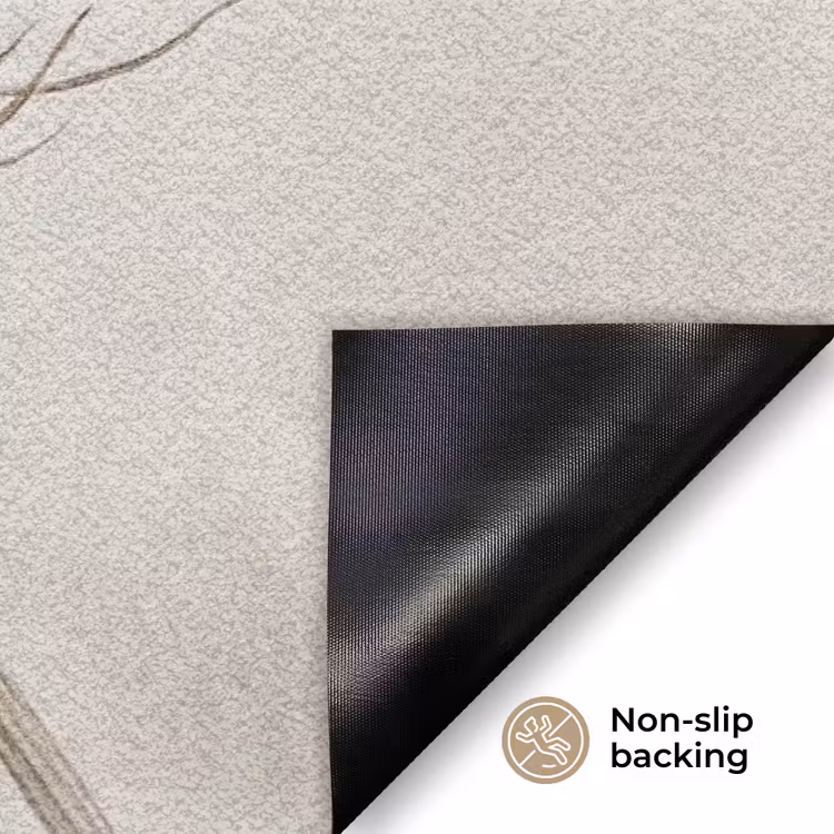Vlinder - Bloem -Natuur - Beige Deurmat klein -antislip_EN