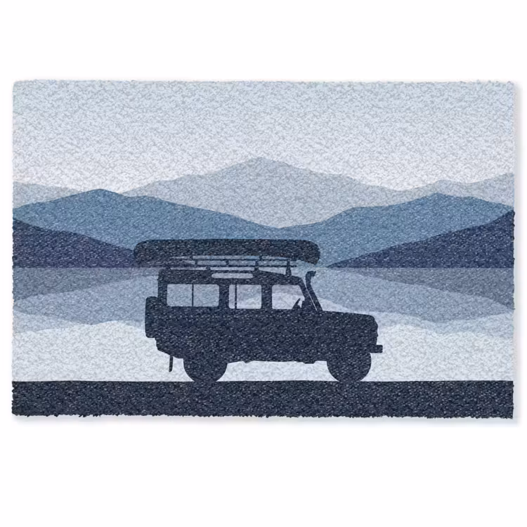 Auto - Meer - Bergen - Blauw Deurmat klein -zkaufland3d