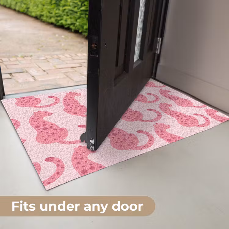 Kat - Gevlekt - Dieren - Patroon - Roze Deurmat klein -USP_EN