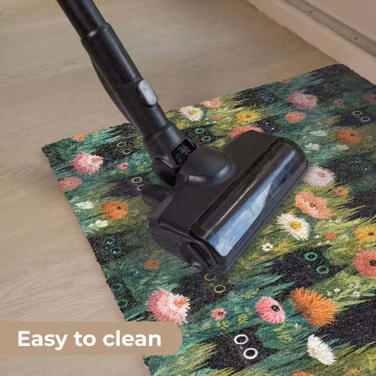 Katten - Bloemen - Kleurrijk Deurmat klein 898 -reinigen_EN