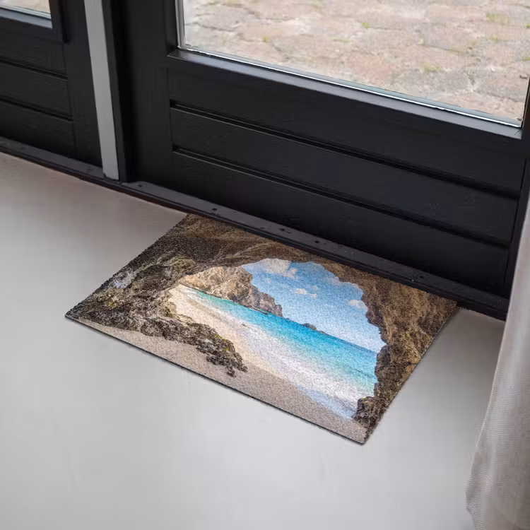 Grot - Strand - Zee - Blauw Deurmat klein -sfeer2