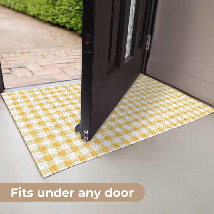 Ruit - Gingham - Klassiek - Geel en Wit Deurmat klein 898 -USP_EN