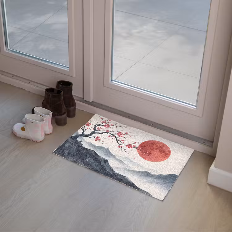 Kersenbloesem - Oosters - Rood Deurmat klein -sfeer3