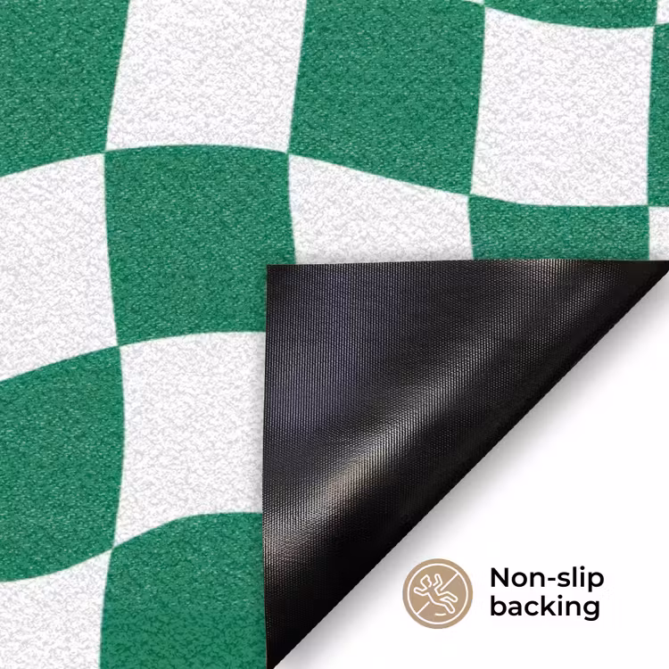 Schaakbord - Golvend - Groen Deurmat klein 898 -antislip_EN