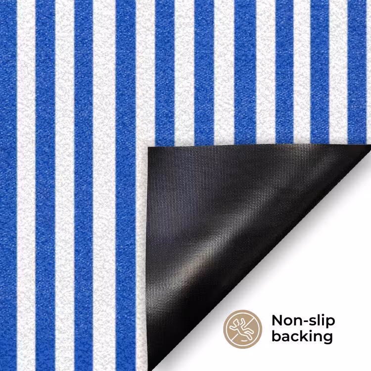 Klassiek - Strepen - Blauw Deurmat klein 898 -antislip_EN