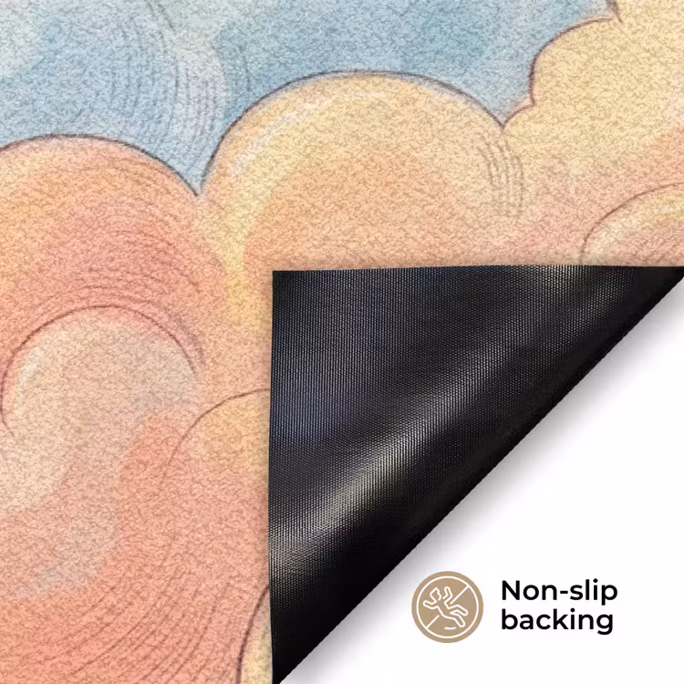 Wolk - Lucht - Natuur - Illustratief - Oranje Deurmat klein -antislip_EN