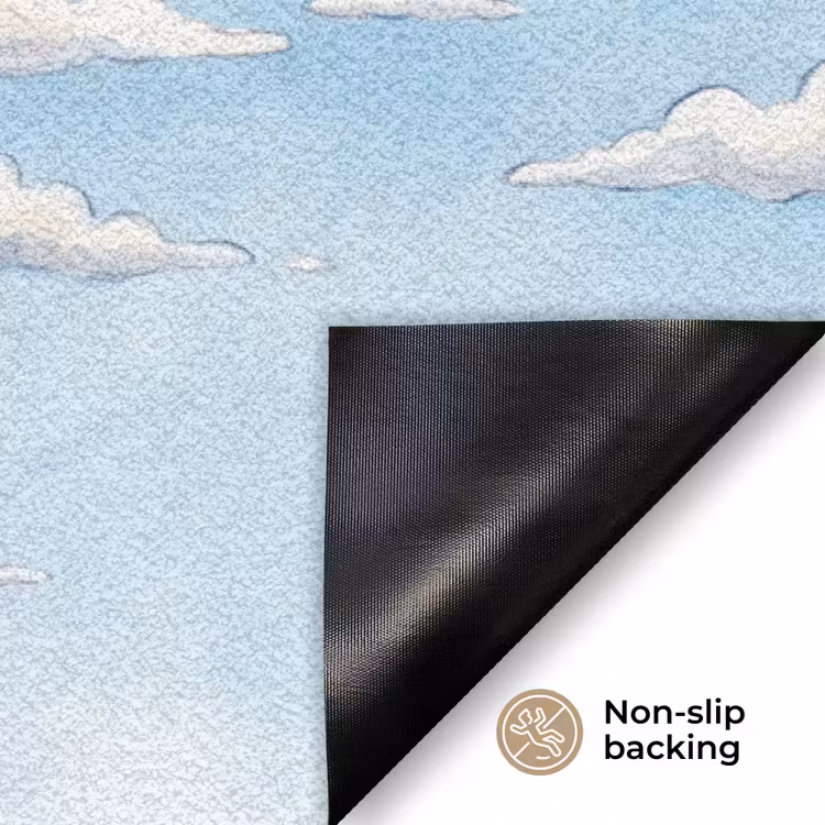 Wolken - Blauwe lucht - Natuur - Modern - Wit Deurmat klein -antislip_EN