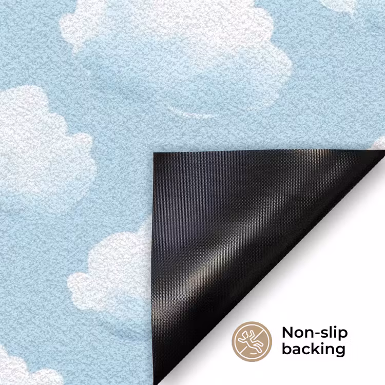 Wolken - Illustratie - Blauw Deurmat klein 898 -antislip_EN