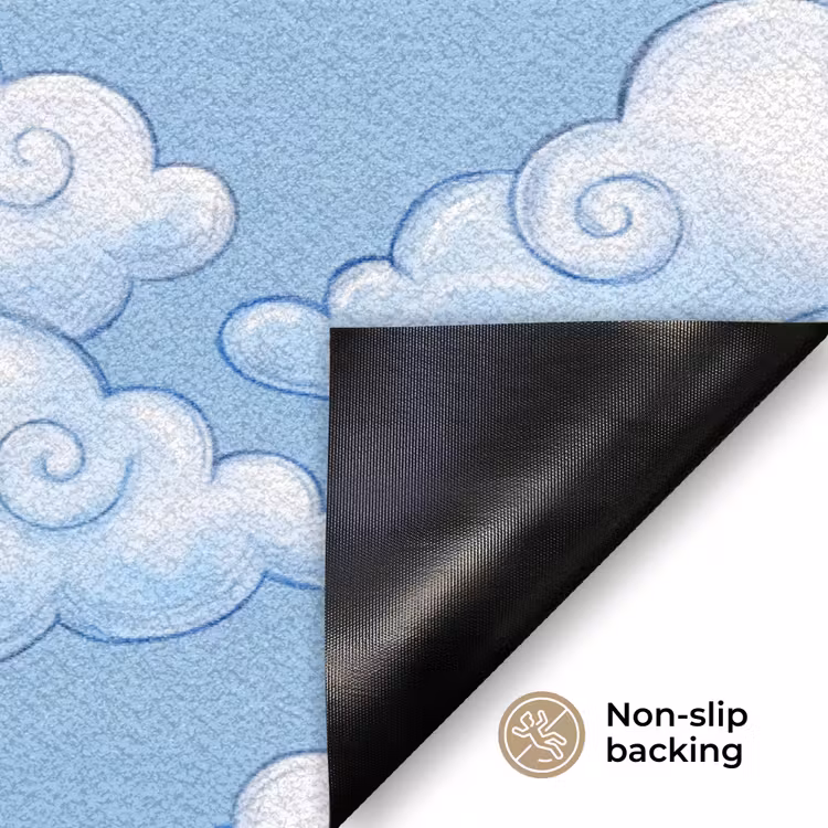 Wolken - Patroon - Hemel - Illustratie - Wit Deurmat klein -antislip_EN