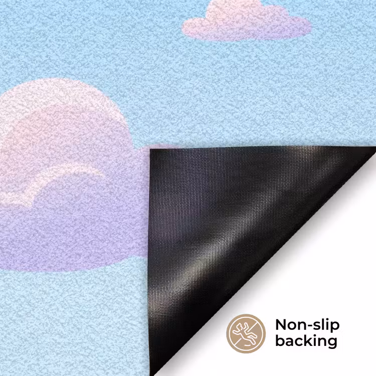 Wolken - Roze - Blauw - Natuur - Modern Deurmat klein -antislip_EN