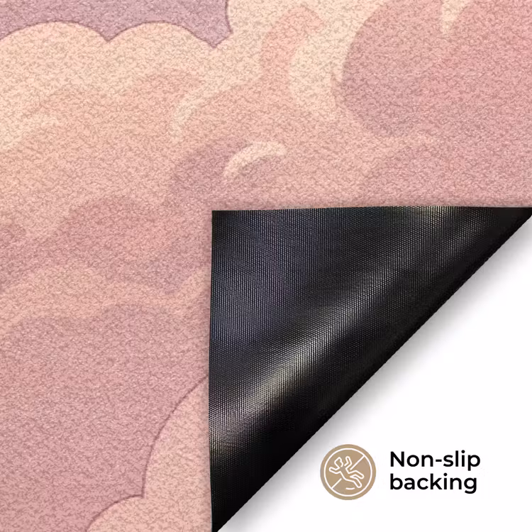 Wolken - Lucht - Natuur - Pastel - Roze Deurmat klein -antislip_EN
