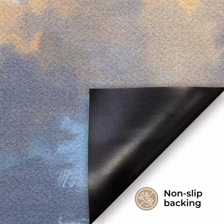 Wolken - Zonnestralen - Natuur - Abstract - Blauw Deurmat klein -antislip_EN