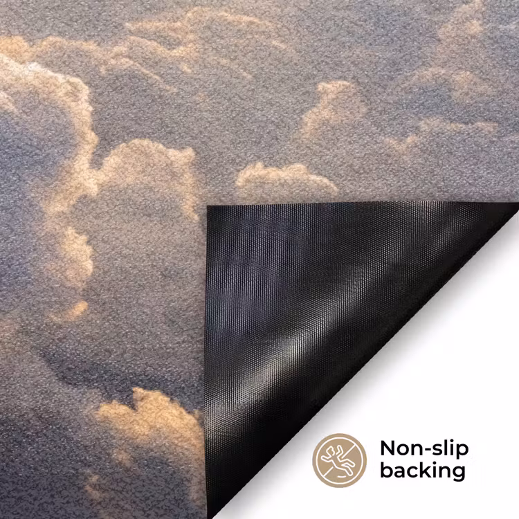 Wolken - Zonnestralen - Natuur - Wit Deurmat klein -antislip_EN
