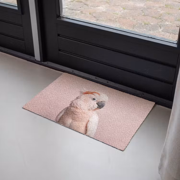 Kaketoe - Portret - Roze Deurmat klein -sfeer2