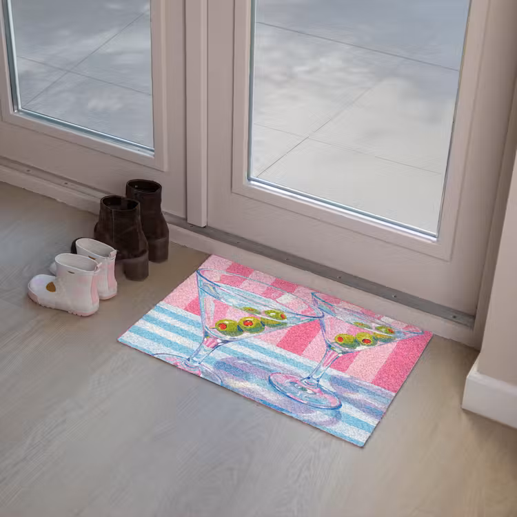 Cocktail - Olijven - Kunst - Modern - Roze Deurmat klein -sfeer3