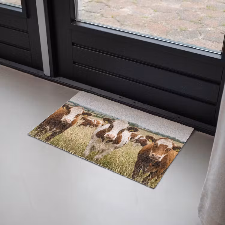 Koeien - Portret - Weide - Boerderij - Nieuwsgierig Deurmat klein -sfeer2