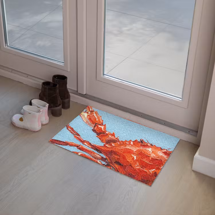 Krab - Zee - Dieren - Abstract - Rood Deurmat klein -sfeer3
