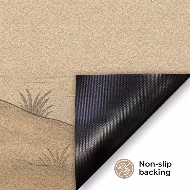 Kraanvogels - Water - Beige Deurmat klein -antislip_EN