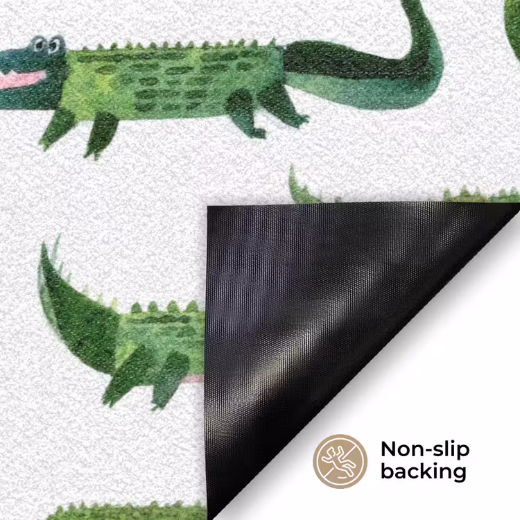 krokodillen - Speels - Groen Deurmat klein 898 -antislip_EN