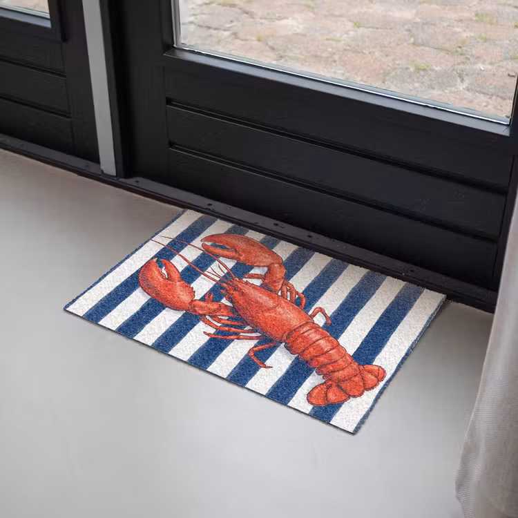 Schaaldier - Kreeft - Marine - Illustratie - Rood Deurmat klein -sfeer2