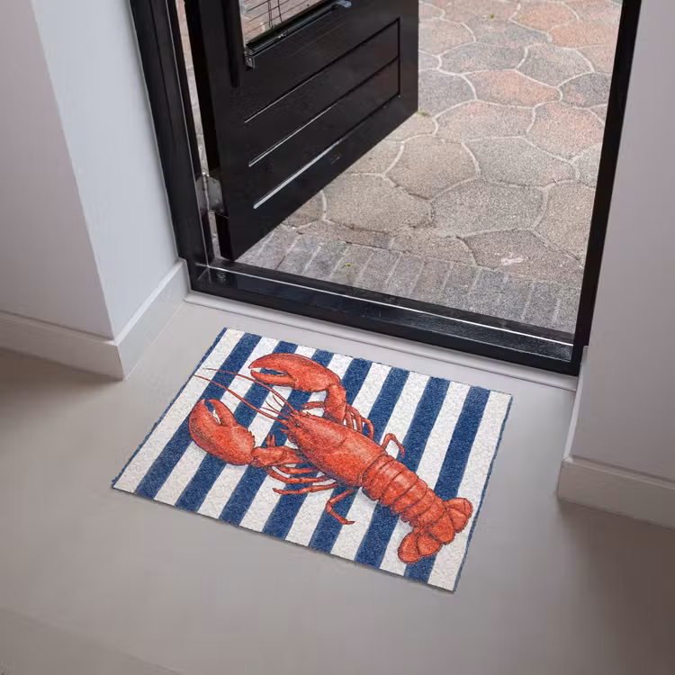 Schaaldier - Kreeft - Marine - Illustratie - Rood Deurmat klein -sfeer5
