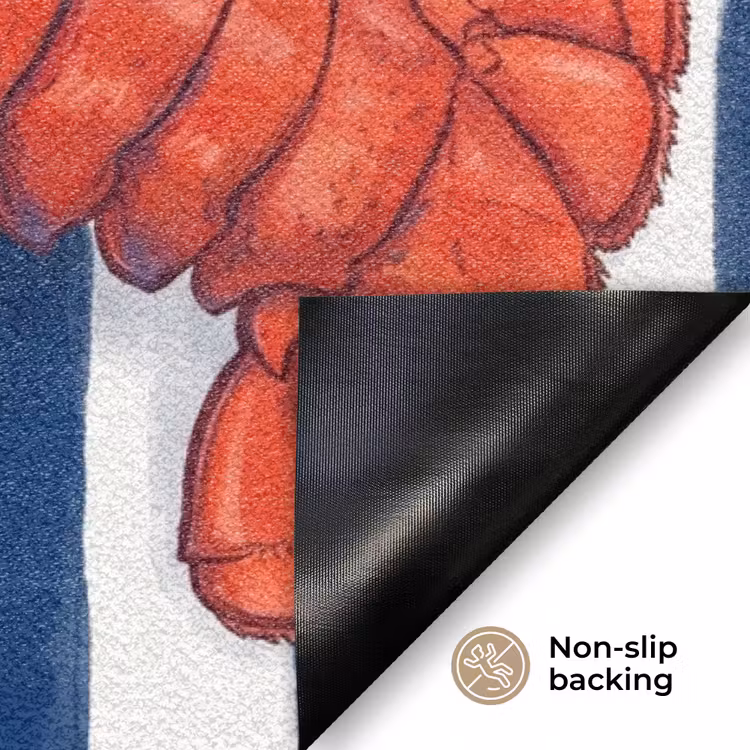 Schaaldier - Kreeft - Marine - Illustratie - Rood Deurmat klein -antislip_EN