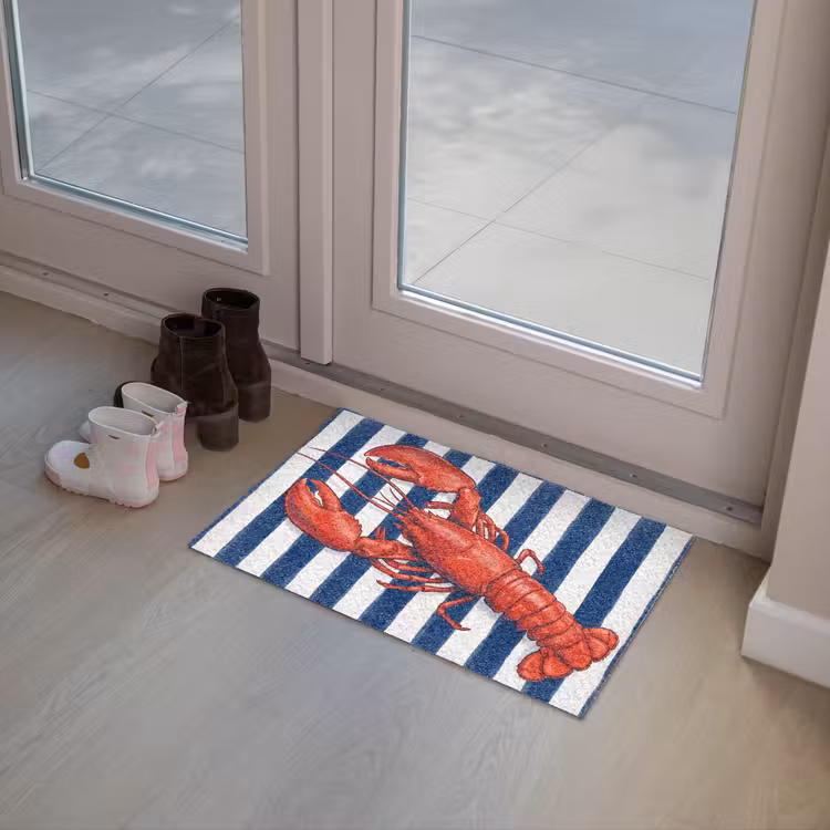 Schaaldier - Kreeft - Marine - Illustratie - Rood Deurmat klein -sfeer3