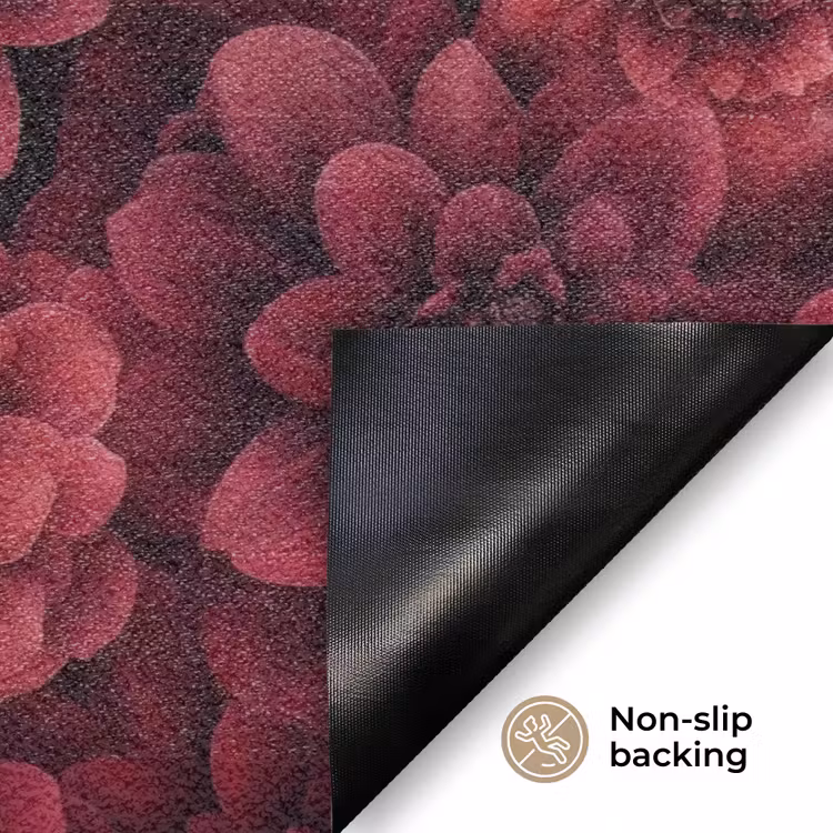 Dahlias - Bloemen - Rood Deurmat klein 898 -antislip_EN