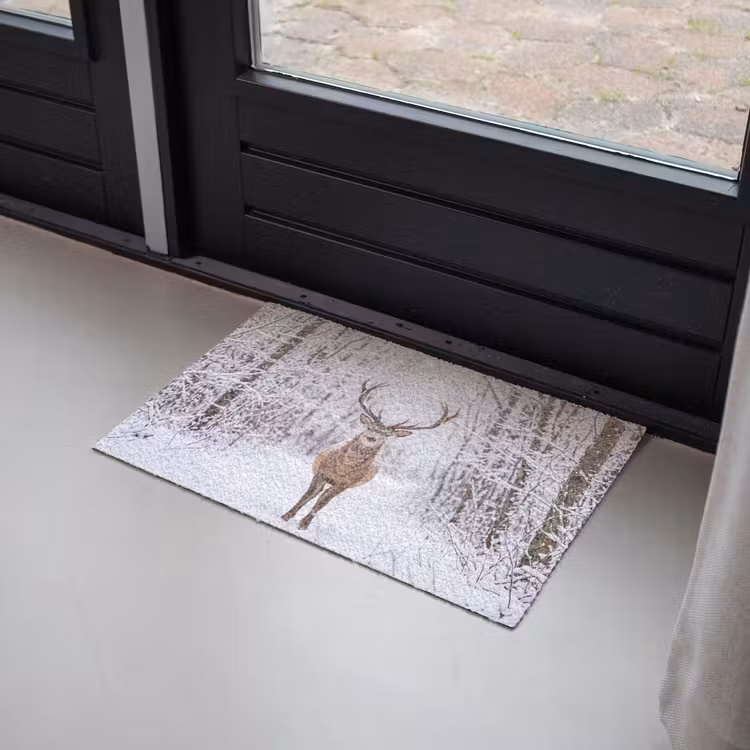 Hert - Winter - Bos - Natuur - Wit Deurmat klein -sfeer2