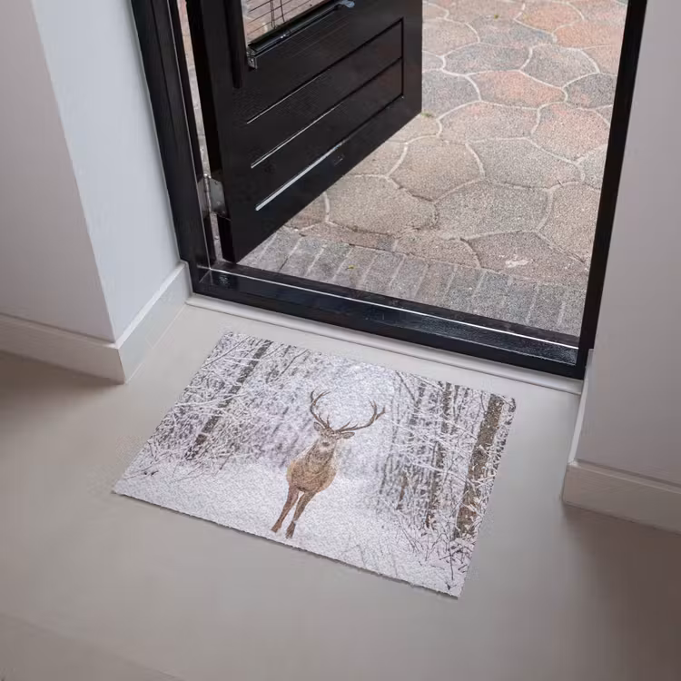Hert - Winter - Bos - Natuur - Wit Deurmat klein -sfeer5