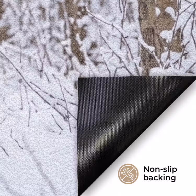 Hert - Winter - Bos - Natuur - Wit Deurmat klein -antislip_EN
