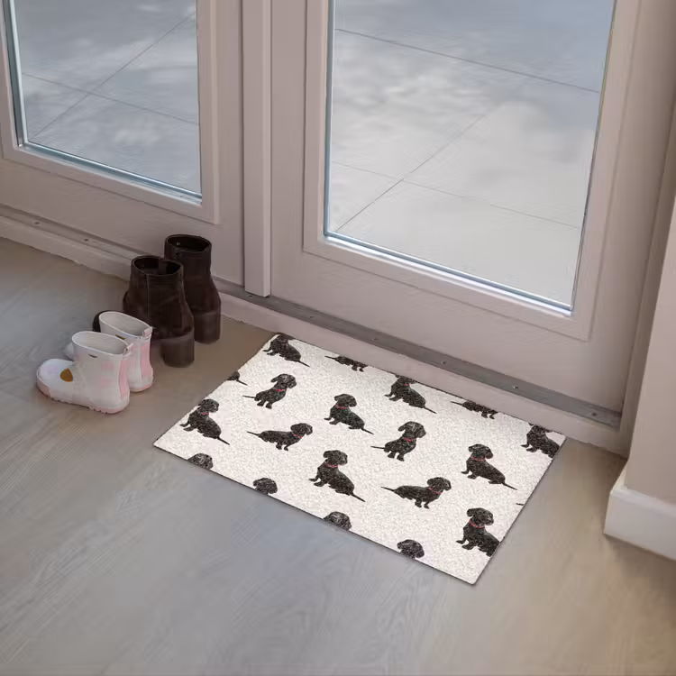 Hond - Patroon - Zwart Deurmat klein 898 -sfeer3